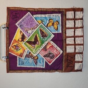 1977 Bitterfly Stamp Calendar Fabric Square